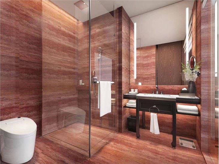 Red Travertine Tile For Bathroom